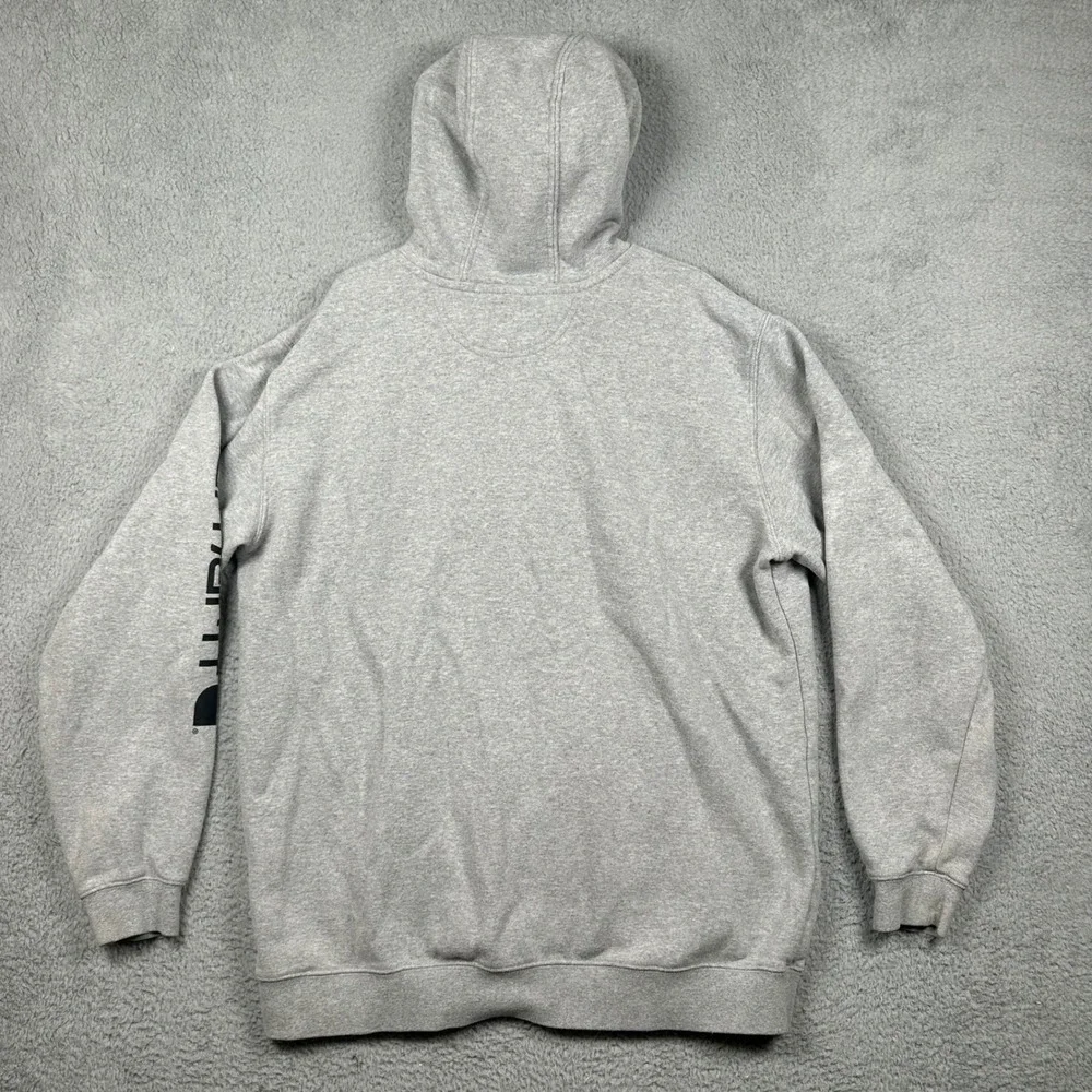Carhartt Mens XL Tall Gray K288 Sleeve‎ Logo Original Fit Hooded Sweatshirt
